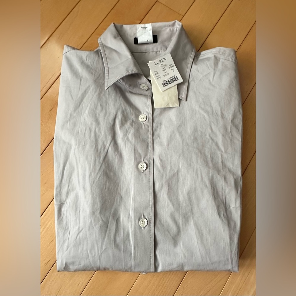 J. Crew stretch cotton shirt in light grey